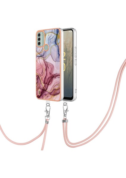 Nokia C31 Mermer Kapak Için Kılıf Yumuşak Tpu Tampon Ayrılabilir Kayış Crossbody (Yurt Dışından)