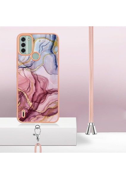 Nokia C31 Mermer Kapak Için Kılıf Yumuşak Tpu Tampon Ayrılabilir Kayış Crossbody (Yurt Dışından) fırsatları