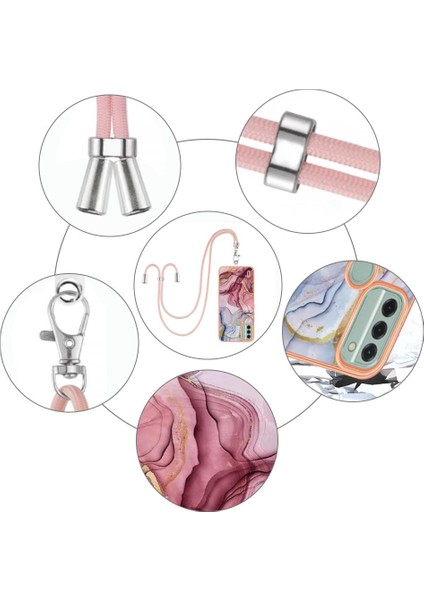 Nokia C31 Mermer Kapak Için Kılıf Yumuşak Tpu Tampon Ayrılabilir Kayış Crossbody (Yurt Dışından) indirimleri