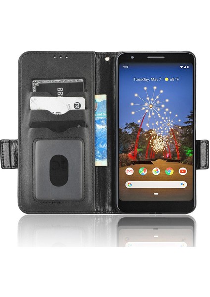 Google Piksel 3A Xl Için Kılıf Cüzdan Kapak Kapak 3 Kart Tutucu Görüntüleme Standı (Yurt Dışından)
