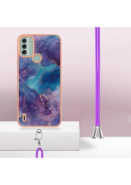 Nokia C31 Mermer Kapak Için Kılıf Yumuşak Tpu Tampon Ayrılabilir Kayış Crossbody (Yurt Dışından) indirimleri