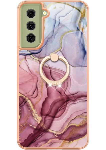 Samsung Galaxy S21 Fe 5g Için Kılıf 360 &deg; Dönebilir Halka Tampon Mermer Tpu (Yurt Dışından)
