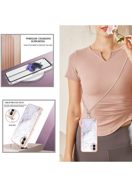 Nothing Kılıf Telefon 1 Anti-Scratch Yumuşak Crossbody Kordon Askısı Mermer (Yurt Dışından) modelleri