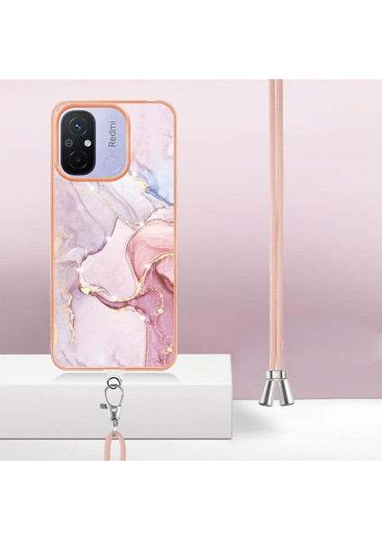 Xiaomi Redmi Için 12C Mermer Tampon Crossbody Kordon Askısı Yumuşak (Yurt Dışından)