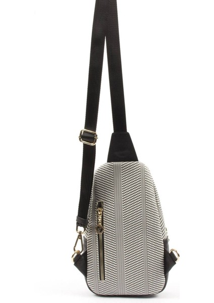Silver & Polo Siyah Beyaz - Siyah SP959 Kadın Bel Çantası