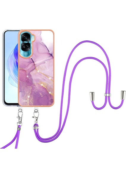 Onur Için Kılıf 90 Lite 5g Mermer Crossbody Kordon Askısı Tampon Yumuşak (Yurt Dışından)