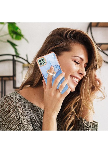 Samsung Galaxy A22 5g Tampon 360 &deg; Dönebilir Halka Mermer Tpu Için Kılıf (Yurt Dışından) indirimleri