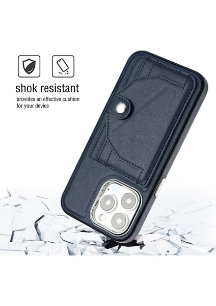 IPhone 15 Için Kılıf Pro Max Kart Tutucu Premium Pu Deri Kickstand Kapak (Yurt Dışından)