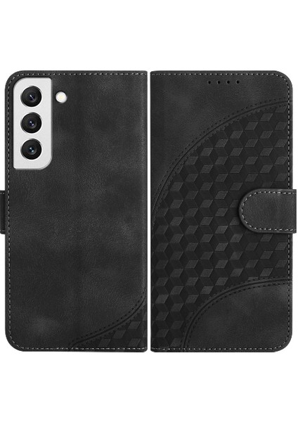 Samsung Galaxy S22 Flip Iş Için Geometrik Desen Manyetik Kart (Yurt Dışından)