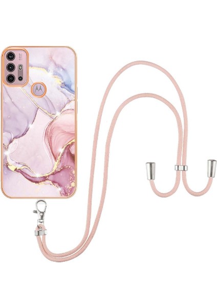 Motoroal Moto G30/G20/G10 Crossbody Kordon Askısı Mermer Tampon Için Kılıf (Yurt Dışından)