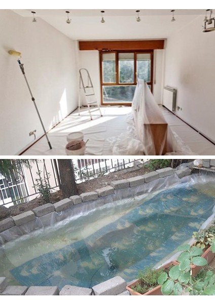 Kalın Naylon Branda Boya Badana Örtüsü 5 Metre 20M2 Maskeleme Bandı Hediyeli