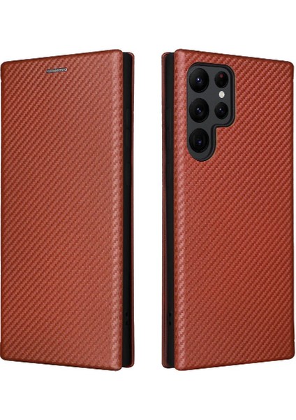 Samsung Galaxy S22 Ultra Deri Folio Flip Case Kart Ekleme Için Kılıf (Yurt Dışından)
