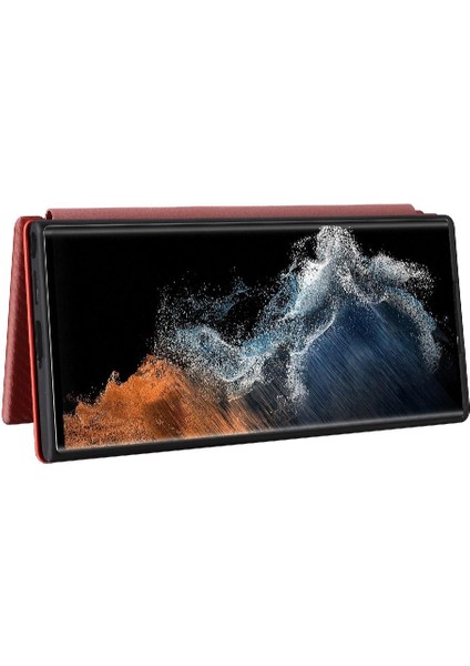Samsung Galaxy S22 Ultra Deri Folio Flip Case Kart Ekleme Için Kılıf (Yurt Dışından) fiyatları