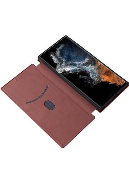 Samsung Galaxy S22 Ultra Deri Folio Flip Case Kart Ekleme Için Kılıf (Yurt Dışından) modelleri