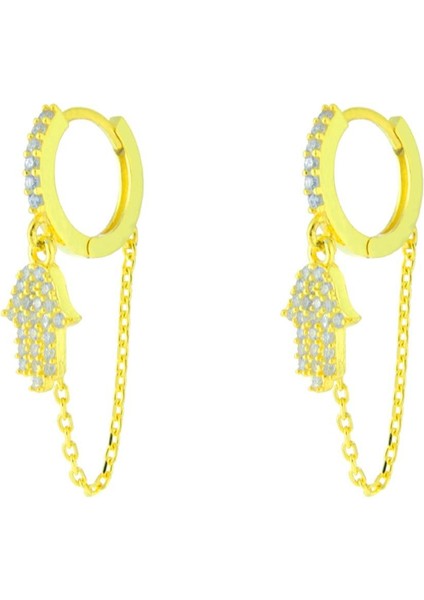 925 Ayar Gümüş El Detaylı Küpe