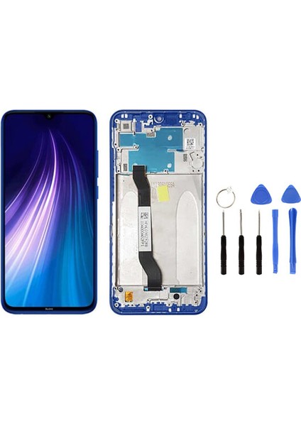 Xiaomi Redmi Note 8 Çıtalı Uyumlu LCD Ekran Dokunmatik Mavi