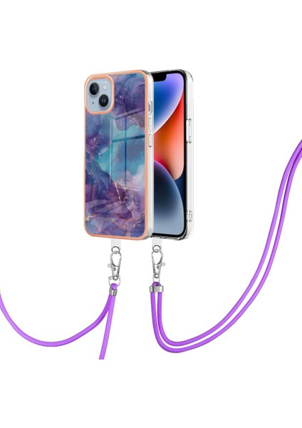 IPhone 14 Kapak Mermer Ayrılabilir Kayış Crossbody Kordon Yumuşak (Yurt Dışından)