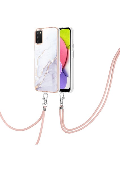 YH Market Samsung Galaxy A03S Mermer Anti-Scratch Yumuşak Crossbody Kordon Için Kılıf (Yurt Dışından)