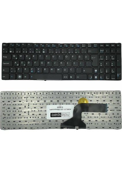 Asus ile Uyumlu N73, N73J, N73JF, N73JG, N73JN, N73JQ Notebook Klavye Siyah Tr