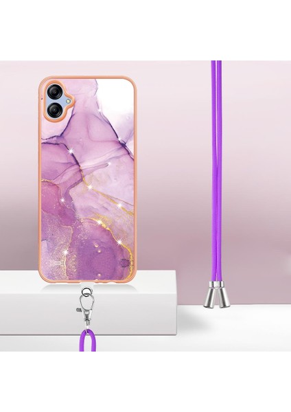 Samsung Galaxy A04E Mermer Anti-Scratch Yumuşak Crossbody Kordon Için Kılıf (Yurt Dışından)