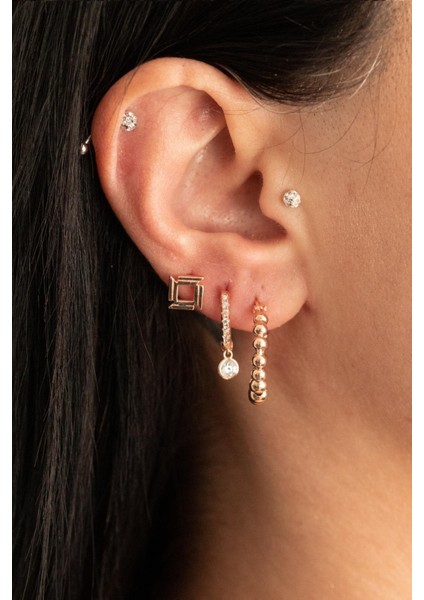 925 Ayar Gümüş Geometrik Tasarım Küpe fırsatları