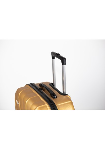 Orta Boy Abs 4 Tekerlekli Yerli Üretim Seyahatçantası Valiz Gold Midye