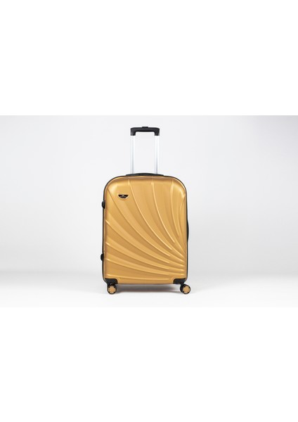 Orta Boy Abs 4 Tekerlekli Yerli Üretim Seyahatçantası Valiz Gold Midye fiyatları