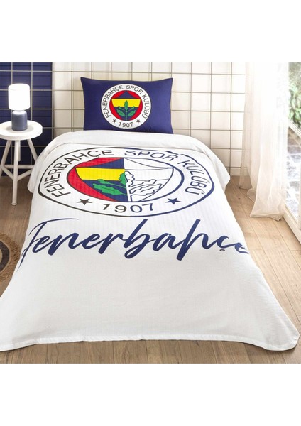 Lisanslı Fenerbahçe Yarım Logo Tek Kişilik % 100 Pamuk Pike Takımı