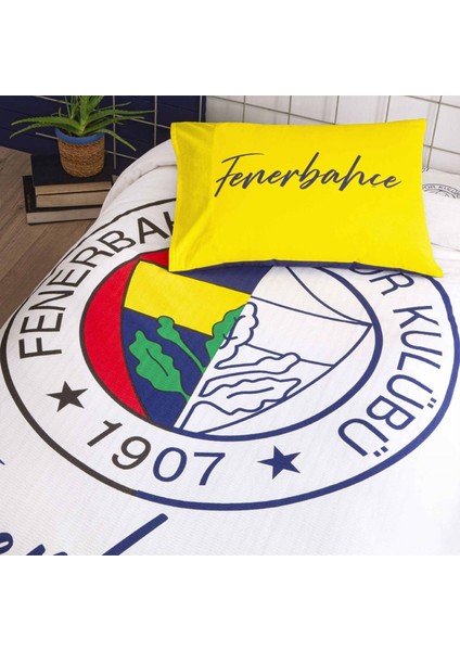 Lisanslı Fenerbahçe Yarım Logo Tek Kişilik % 100 Pamuk Pike Takımı