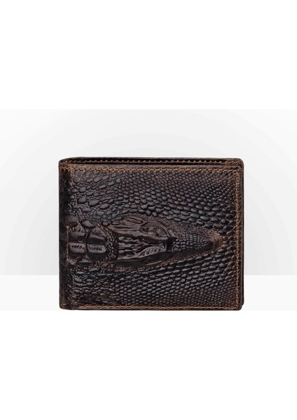 Vintage Ejderha Timsah Erkek Inek Derisi Uzun Bifold Para Cebi Çiçek At Panda Kaplan Gerçek Deri Erkek Kısa Çanta Bayanlar Cüzdan (Yurt Dışından)