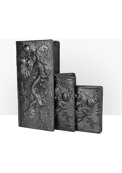 Vintage Ejderha Timsah Erkek Inek Derisi Uzun Bifold Para Cebi Çiçek At Panda Kaplan Gerçek Deri Erkek Kısa Çanta Bayanlar Cüzdan (Yurt Dışından)