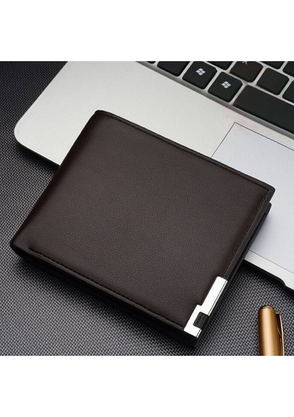 Erkek Deri Bifold Kimlik Kartı Tutucu Çanta Cüzdan Billfold Çanta Ince Debriyaj (Yurt Dışından)