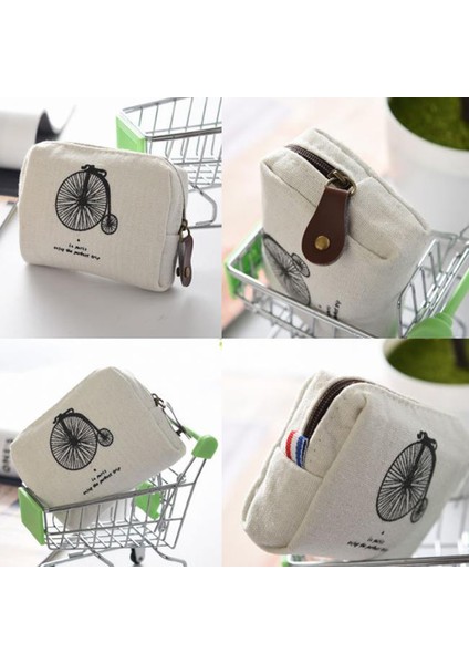 Taşınabilir Vintage Kanvas Bozuk Para Cüzdanı Kart Anahtar Tutucu Kadın Fermuar Mini Cüzdan (Yurt Dışından) fırsatları