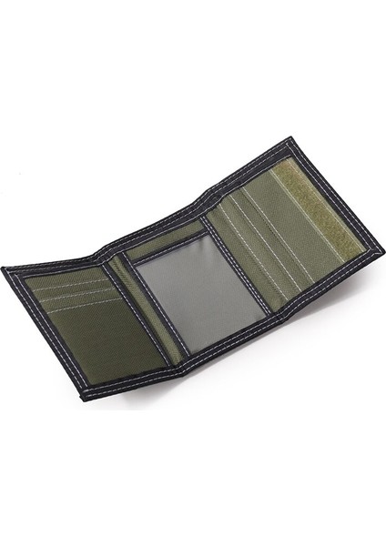 Gençler Tuval Kısa Cüzdan Para Cepli Velcro Kımlık Kredi Kartı Tutucu Erkek Öğrenci Fermuar Üç Katlı Çanta Carteira Erkekler Için (Yurt Dışından)