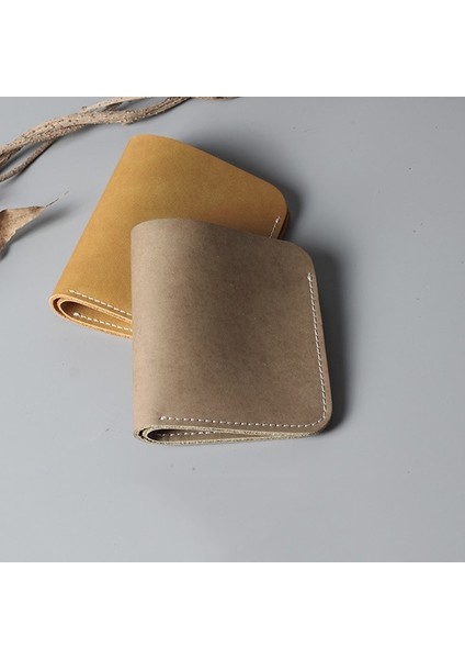 Minimalist El Yapımı Hakiki Deri Cüzdan Erkek Bifold 4 Kart Sahibinin Deri Cüzdan Erkekler Için Ince Küçük Cüzdan Hakiki Deri (Yurt Dışından)