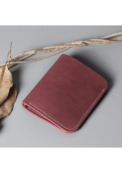 Minimalist El Yapımı Hakiki Deri Cüzdan Erkek Bifold 4 Kart Sahibinin Deri Cüzdan Erkekler Için Ince Küçük Cüzdan Hakiki Deri (Yurt Dışından)