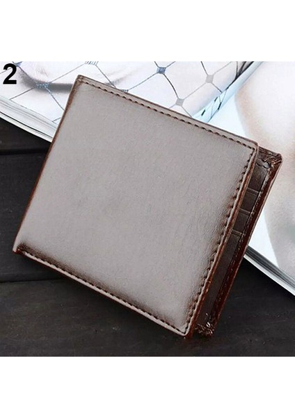 Microgood Erkek Iş Suni Deri Cüzdan Kart Sahibinin Debriyaj Bifold Cep Ince Çanta (Yurt Dışından)