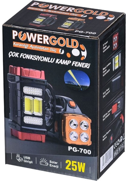 25 W Solar ve USB Şarjlı Fener PG-700 indirimleri