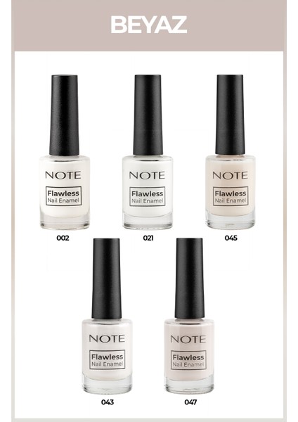 Nail Flawless 5'li Beyaz Oje Seti