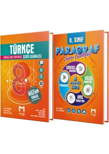 Mozaik Yayınları 8. Sınıf Türkçe - Paragraf Soru Bankası (2 Kitap)