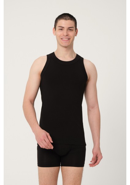 Erkek Pamuklu Süprem Penye Halter Yaka Kolsuz Atlet Likralı Üst -1022