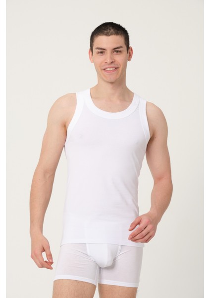 Erkek Pamuklu Süprem Penye Slim Fit Atlet Kolsuz Likralı Üst - 1023