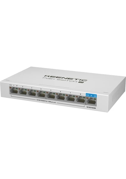 Poe+ Switch 9, 1X1GBIT, 8X1GBIT Poe+ Port, Ieee 802.3AF/AT (MAX.30W/PORT), 120WATT