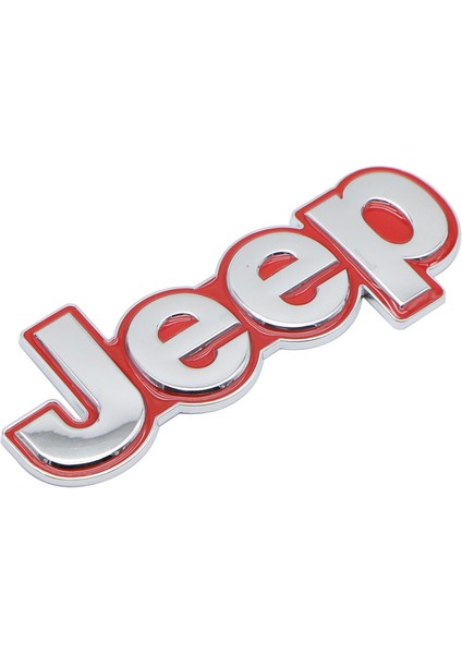 İdeal Aksesuar Jeep Bagaj / Kaput Yazı Logo Gri Kırmızı Gölgeli Metal Hood Trunk Lettering Logo Arma 4x4