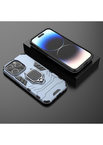IPhone 15 Için Kılıf Pro 360 &deg; Dönen Halka Darbeye Kapak Askeri Damla (Yurt Dışından)