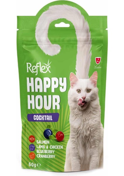 Happy Hour Kuzulu Tavuklu Yabanmersinli Kızılcıklı Kokteyl Kedi Ödül Maması 60 gr