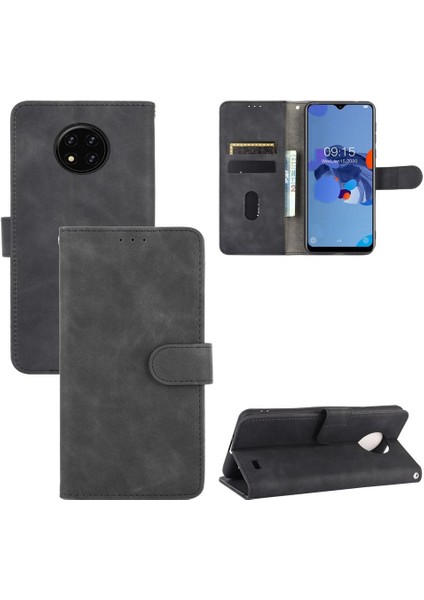 Kart ile Oukitel C19 Tam Koruma Deri Folio Flip Case Için Kılıf (Yurt Dışından)