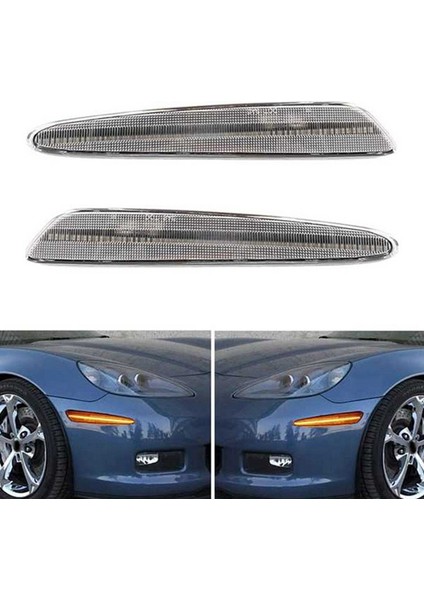 Chevrolet Corvette C6 2005-2013 Için Araç Ön LED Yan Işaret Işıkları (Yurt Dışından)