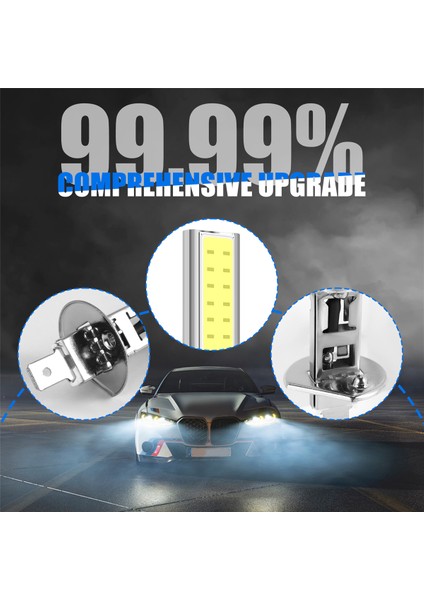 2x H1 Xenon Beyaz 6000K 7.5W Cob LED Smd Drl Sürüş Sis Ampulü (Yurt Dışından)