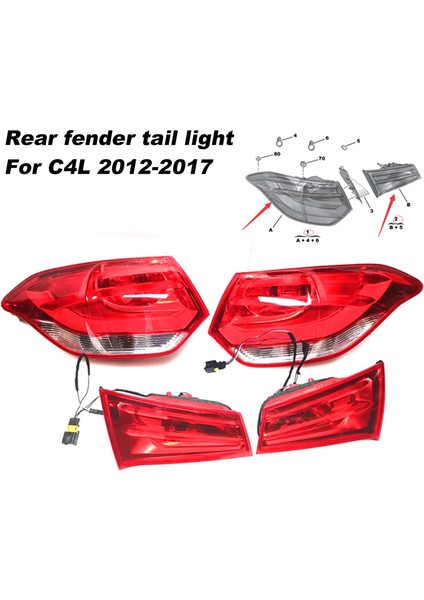 Citroen C4L 2012-2017 Için Iç Sağdaki Tayligap Montajı Arka Çamurluk Arka Ilight 9676563080 (Yurt Dışından) modelleri
